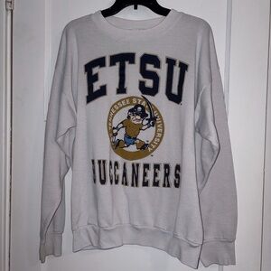 Tultex White Sweatshirt with Navy Accents